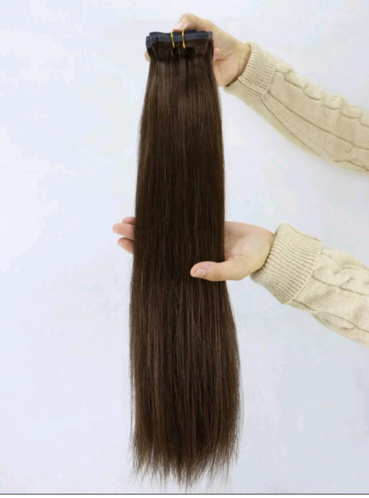 Dark Brown straight 7 pc clip-in Hair Extensions